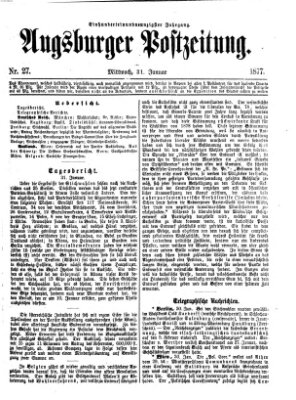 Augsburger Postzeitung Mittwoch 31. Januar 1877