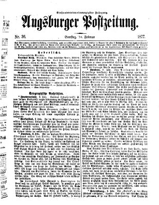 Augsburger Postzeitung Samstag 10. Februar 1877