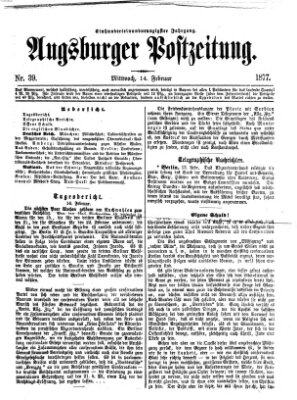 Augsburger Postzeitung Mittwoch 14. Februar 1877