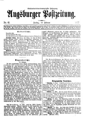 Augsburger Postzeitung Freitag 16. Februar 1877