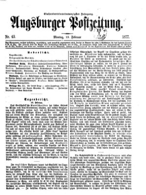 Augsburger Postzeitung Montag 19. Februar 1877