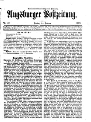 Augsburger Postzeitung Freitag 23. Februar 1877