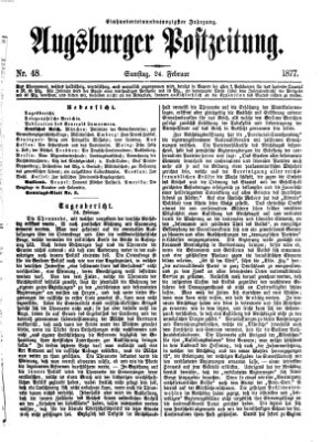 Augsburger Postzeitung Samstag 24. Februar 1877