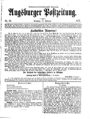 Augsburger Postzeitung Dienstag 27. Februar 1877