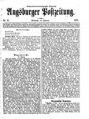 Augsburger Postzeitung Mittwoch 28. Februar 1877