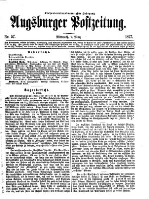 Augsburger Postzeitung Mittwoch 7. März 1877