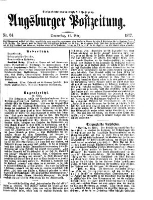 Augsburger Postzeitung Donnerstag 15. März 1877