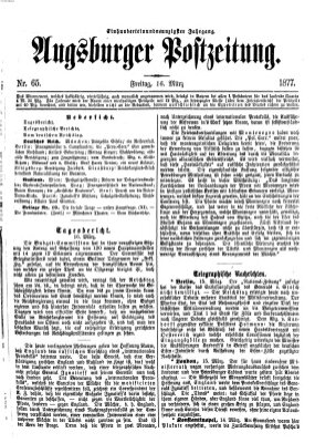 Augsburger Postzeitung Freitag 16. März 1877