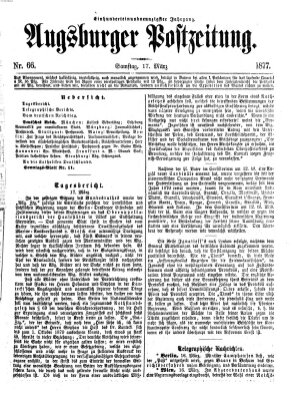 Augsburger Postzeitung Samstag 17. März 1877