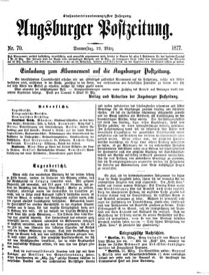 Augsburger Postzeitung Donnerstag 22. März 1877