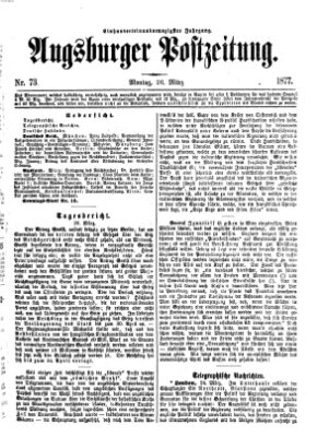 Augsburger Postzeitung Montag 26. März 1877