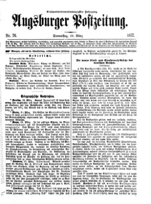 Augsburger Postzeitung Donnerstag 29. März 1877