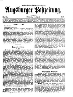 Augsburger Postzeitung Mittwoch 11. April 1877