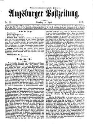 Augsburger Postzeitung Samstag 14. April 1877