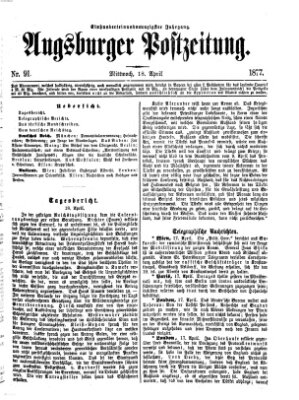 Augsburger Postzeitung Mittwoch 18. April 1877