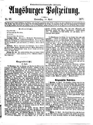 Augsburger Postzeitung Donnerstag 19. April 1877