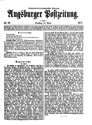 Augsburger Postzeitung Dienstag 24. April 1877