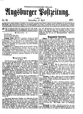 Augsburger Postzeitung Donnerstag 26. April 1877