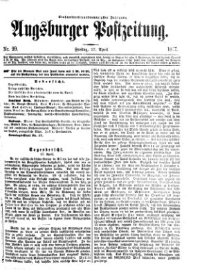 Augsburger Postzeitung Freitag 27. April 1877