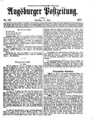 Augsburger Postzeitung Samstag 16. Juni 1877