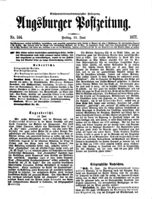 Augsburger Postzeitung Freitag 22. Juni 1877