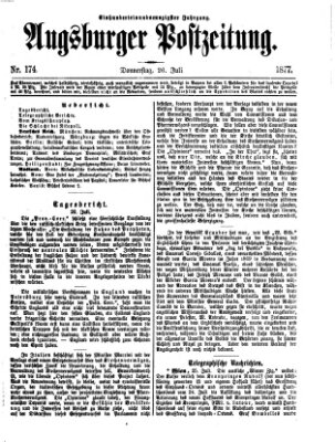 Augsburger Postzeitung Donnerstag 26. Juli 1877