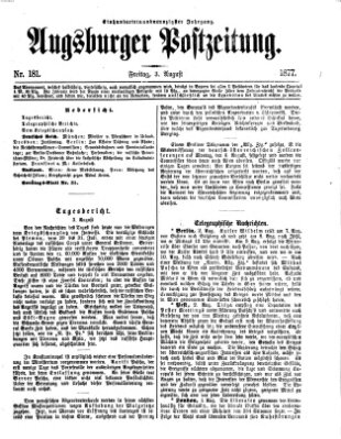 Augsburger Postzeitung Freitag 3. August 1877