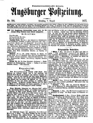 Augsburger Postzeitung Dienstag 7. August 1877