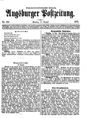 Augsburger Postzeitung Montag 20. August 1877