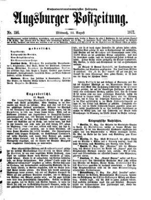 Augsburger Postzeitung Mittwoch 22. August 1877