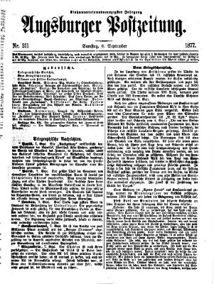 Augsburger Postzeitung Samstag 8. September 1877