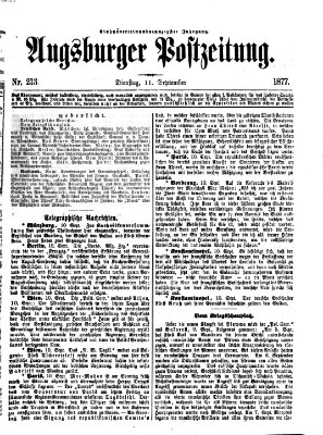 Augsburger Postzeitung Dienstag 11. September 1877