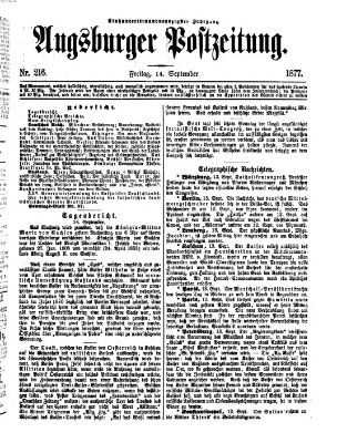 Augsburger Postzeitung Freitag 14. September 1877