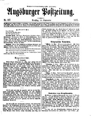 Augsburger Postzeitung Samstag 15. September 1877