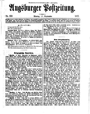 Augsburger Postzeitung Montag 17. September 1877