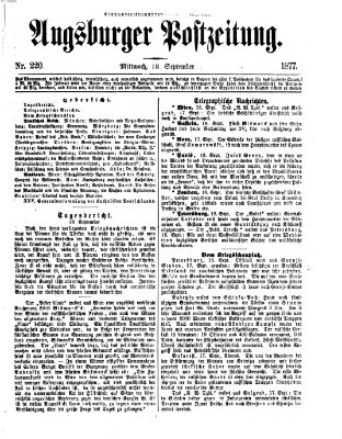 Augsburger Postzeitung Mittwoch 19. September 1877