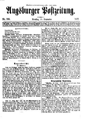 Augsburger Postzeitung Dienstag 25. September 1877