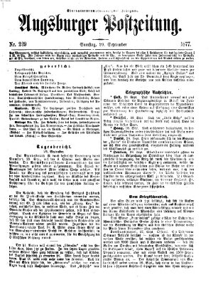 Augsburger Postzeitung Samstag 29. September 1877