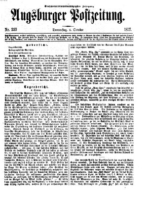 Augsburger Postzeitung Donnerstag 4. Oktober 1877