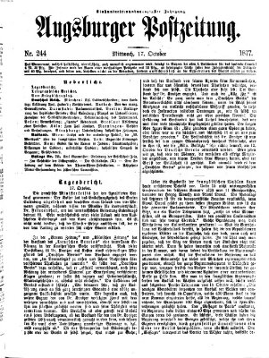 Augsburger Postzeitung Mittwoch 17. Oktober 1877