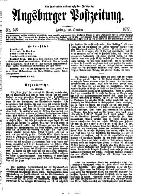 Augsburger Postzeitung Freitag 19. Oktober 1877