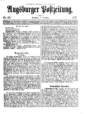 Augsburger Postzeitung Samstag 20. Oktober 1877