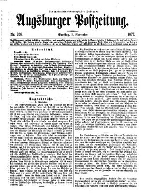 Augsburger Postzeitung Samstag 3. November 1877