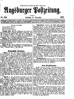 Augsburger Postzeitung Samstag 22. Dezember 1877