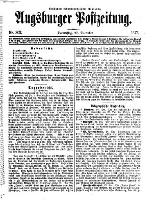 Augsburger Postzeitung Donnerstag 27. Dezember 1877