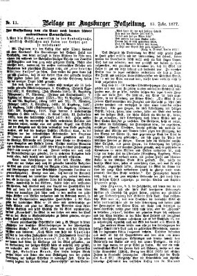 Augsburger Postzeitung. Beilage zur Augsburger Postzeitung (Augsburger Postzeitung) Donnerstag 15. Februar 1877