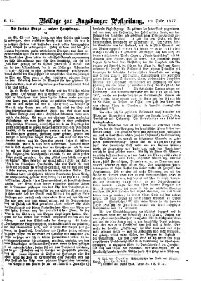 Augsburger Postzeitung. Beilage zur Augsburger Postzeitung (Augsburger Postzeitung) Montag 19. Februar 1877