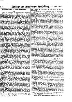 Augsburger Postzeitung. Beilage zur Augsburger Postzeitung (Augsburger Postzeitung) Donnerstag 22. Februar 1877