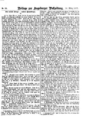 Augsburger Postzeitung. Beilage zur Augsburger Postzeitung (Augsburger Postzeitung) Freitag 16. März 1877