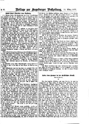 Augsburger Postzeitung. Beilage zur Augsburger Postzeitung (Augsburger Postzeitung) Samstag 31. März 1877